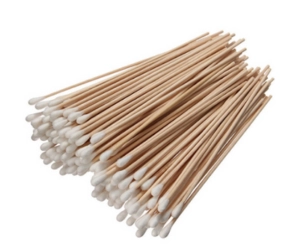 aplicadores de madera con algodon de 12 cm